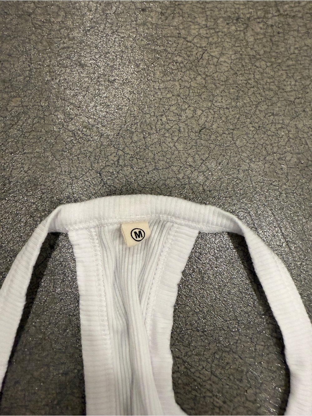 White Racerback V-Neck Women's Tank Top - Picture 2 of 5